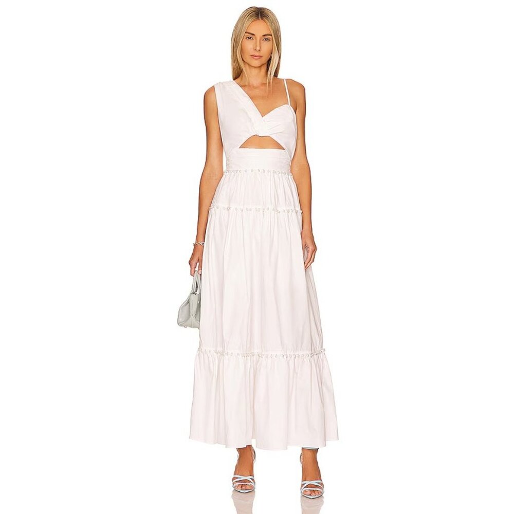 ELLIATT Aroha Maxi Dress in White Twist Pearl